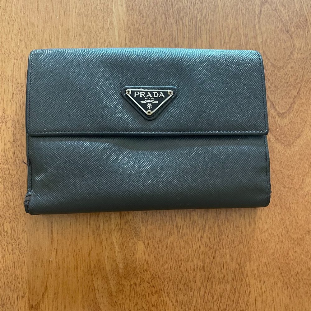 Prada Saffiano Leather Bi- Fold Wallet